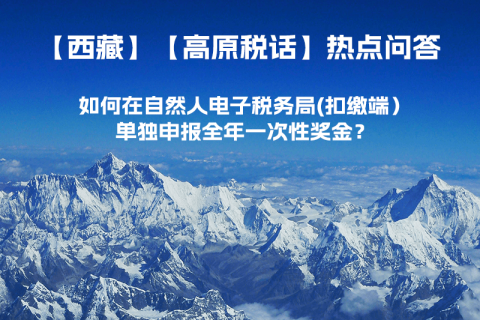 西藏自治區(qū)如何在自然人電子稅務(wù)局(扣繳端）單獨(dú)申報(bào)全年一次性獎(jiǎng)金？