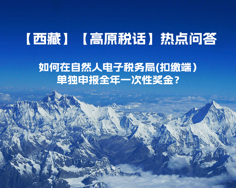 西藏自治區(qū)如何在自然人電子稅務(wù)局(扣繳端）單獨申報全年一次性獎金？